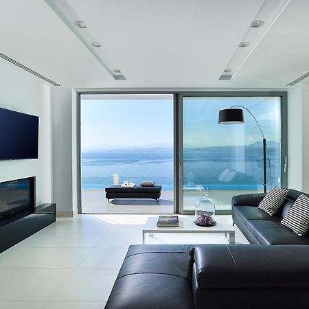 Beachfront Villa In Crete - Epavli Luxury Villa Agia Pelagia Eksteriør billede