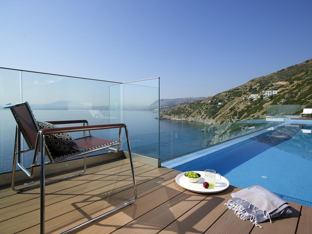 Beachfront Villa In Crete - Epavli Luxury Villa Agia Pelagia Eksteriør billede